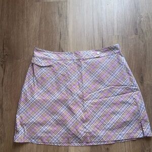 Lady Hagen Purple Plaid A-Line Skirt